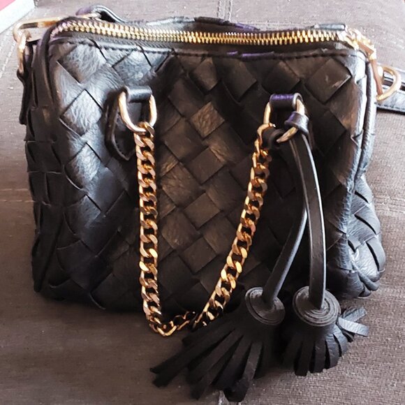 Madison West black woven crossbody bag - Picture 1 of 3